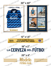 Load image into Gallery viewer, Custom for Riley Ogulnick, 1 Jersey & 1 Photo(4 Windows) 3/4" Natural Floating Wood Frames w/Vinyl Cut & Plaque , 30" x 40" - 7/15/26 Deposit