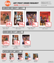 Load image into Gallery viewer, Custom for Aery, 140 Luster Paper Printing, 5" x 8"(40), 9" x 12"(50), 18"x 24"(50) - 4/3/26