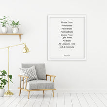 Load image into Gallery viewer, White Wood Frame Signature Frames Perfect Modern Comtemporary Photo Art Gallery Poster Photograph Home Decor