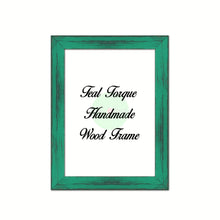 Load image into Gallery viewer, Teal Torque Cottage Beach Decor Wood Frame Perfect for Picture Photo Poster Wedding Art Artwork Handmade