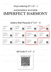 Custom for Margot, 1 Lettering, QR Codes, 12 Labels, 27" x 3", 3" x 3"-Alexandria Hilfiger invite