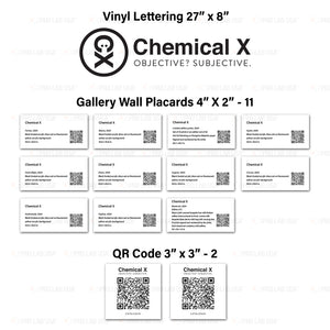 The Georgian Hotel, 1 Lettering, 2 QR Codes, 11 Labels, 27" x 8", 3" x 3"-Chemical X