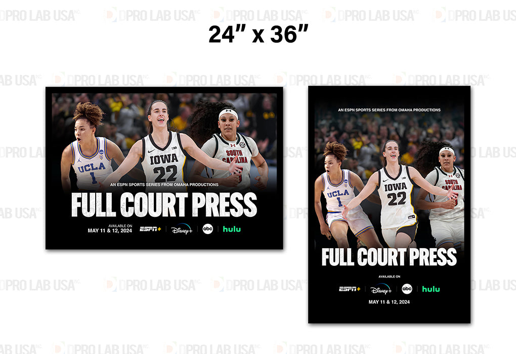 Custom Faith, 2 Luster Paper Printing & 1" Black Wood Framing, 24"x36" - Big Full Court Press Poster