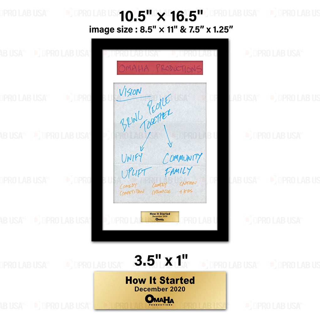 Custom Faith, 1" Framing w/ Mat & 1 Plaques, 12.5" x 18 - Where it all Began