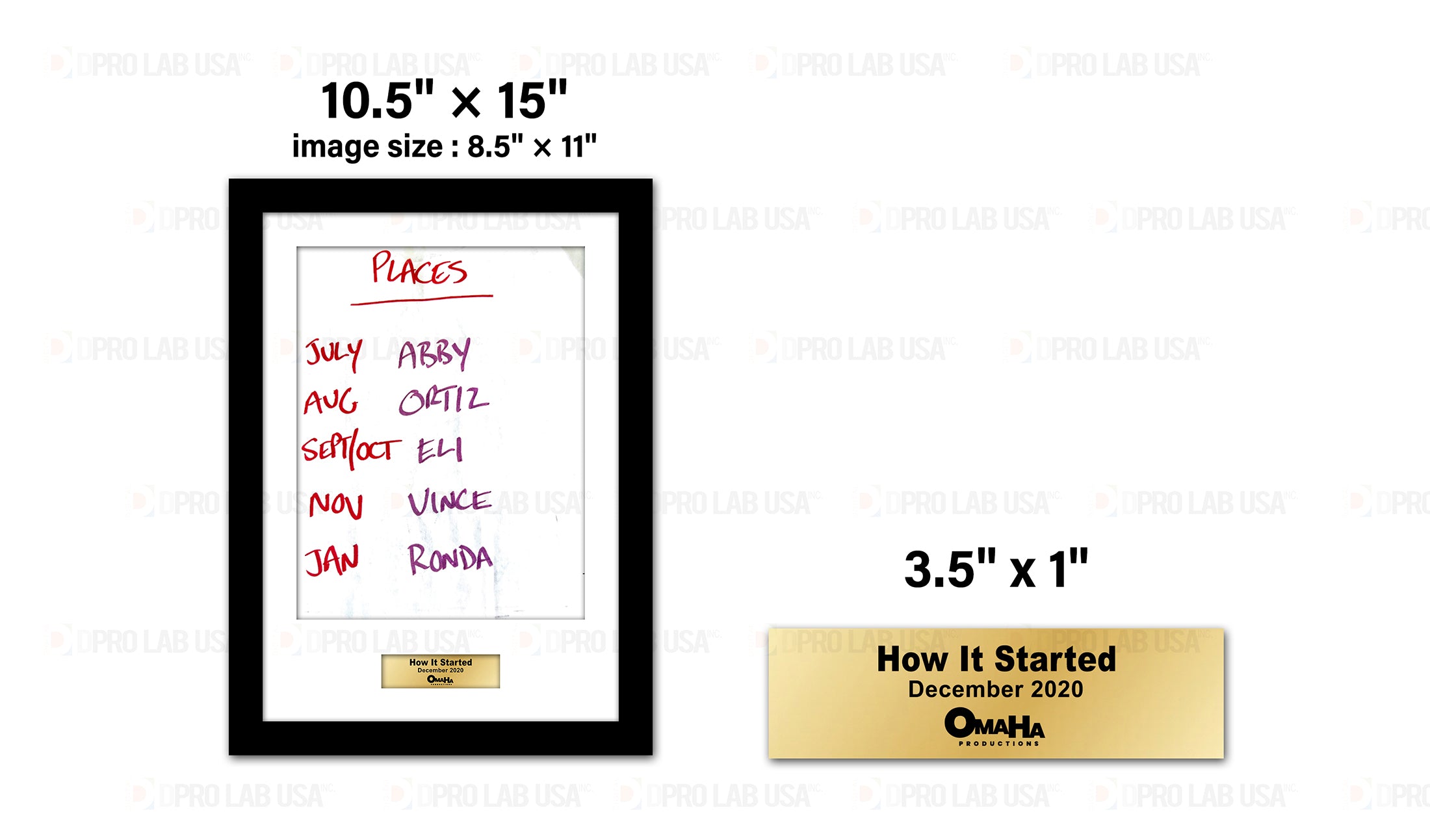 Custom Faith, 1" Framing w/ Mat & 1 Plaques, 10.5" x 15" - How it started