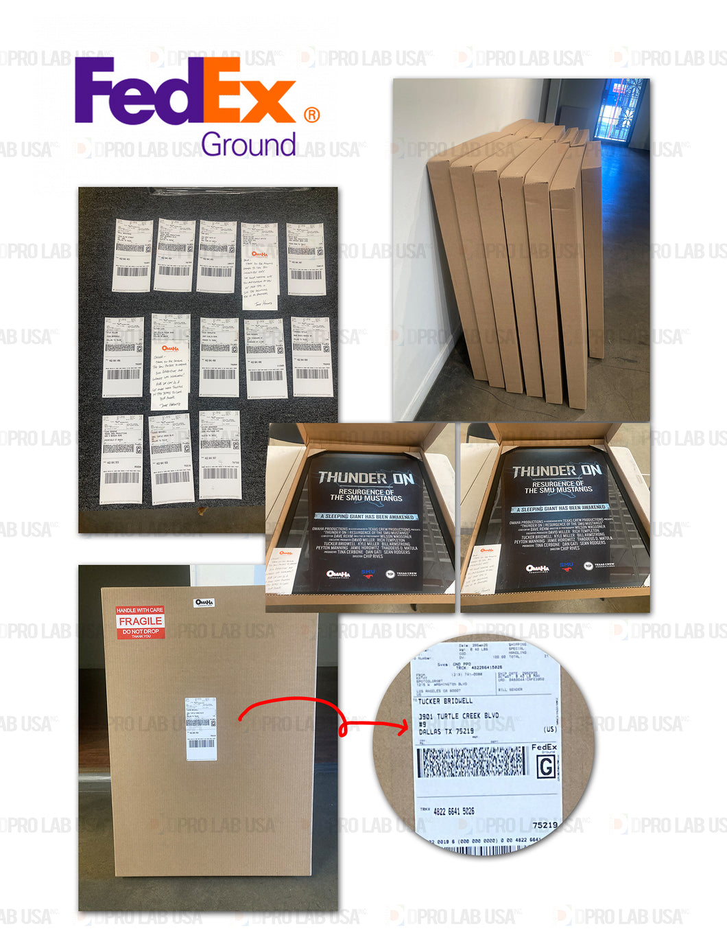 Custom Faith, 13 FedEx Ground Shipping Labels & Handling -Thunder On Movie Poster