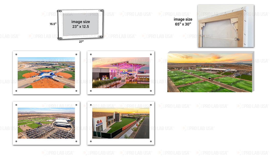 Custom for Torrie, 4 Matte Paper Prints w/ Clear Acrylic Frame, 1 Canvas Printing w/Stretching, 27