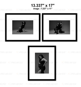 Custom for Adrian, e Luster Paper Prints & Black Wood Frame w/ 3" Mat, 13.33" x 17", 4.33x11