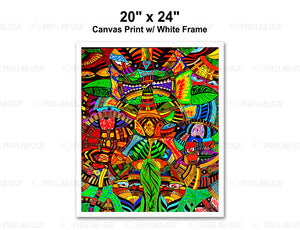 Custom for Colorblind Chameleon Canvas Print w/White Wood Frame, 20"x24