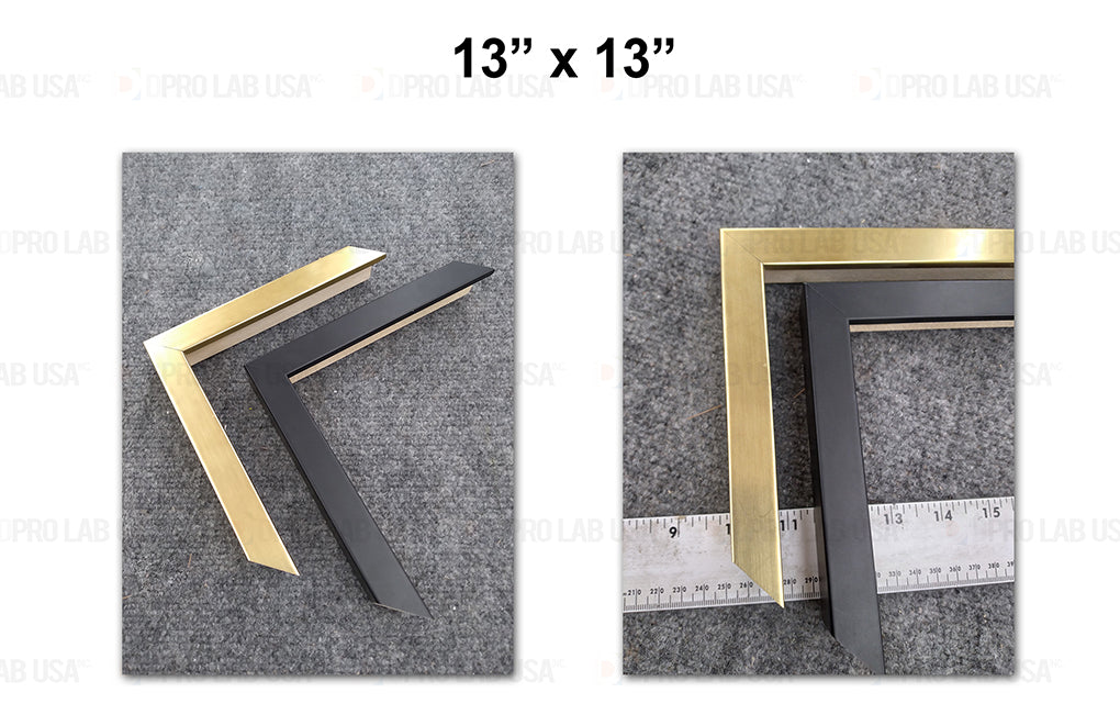 Custom for Tyler Morrison, 1 Black Wood Frame & 1 Gold Wood Frame, 13x13(2)