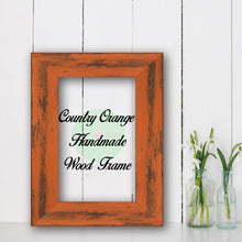 Load image into Gallery viewer, Country Orange Cottage Beach Decor Wood Frame Perfect for Picture Photo Poster Wedding Art Artwork Handmade

