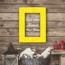 Load image into Gallery viewer, Simple Yellow Cottage Beach Decor Wood Frame Perfect for Picture Photo Poster Wedding Art Artwork Handmade
